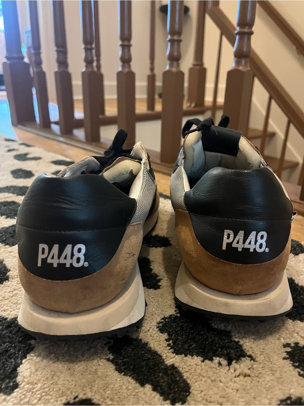 P448 Men’s Brown, Black & Gray Suede Mesh Sneakers - Picture 2 of 3